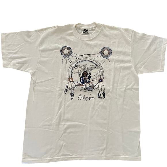 VTG 90s In Excess Arizona Native American Horse White T-Shirt size L - Picture 1 of 7